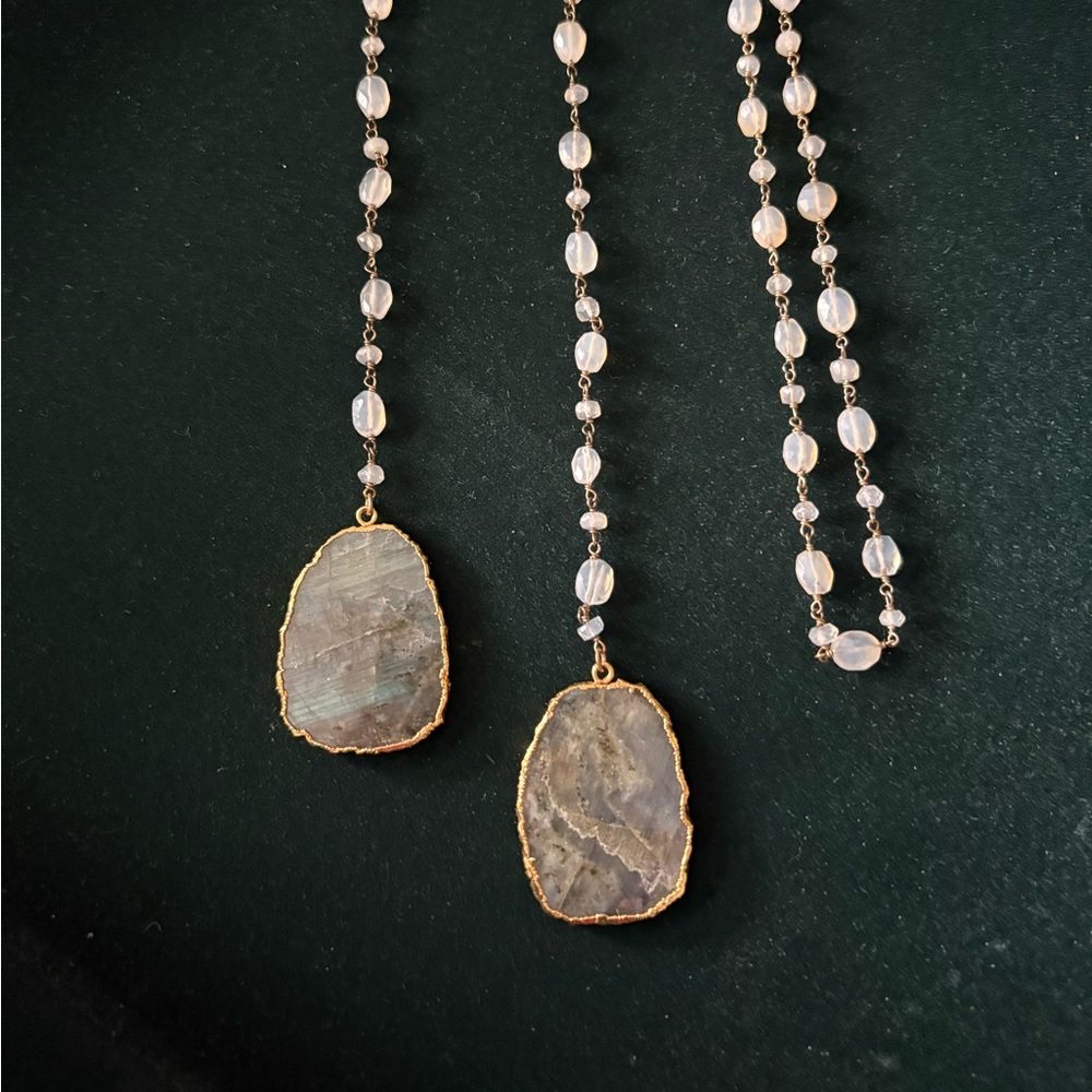Agate lariat necklace